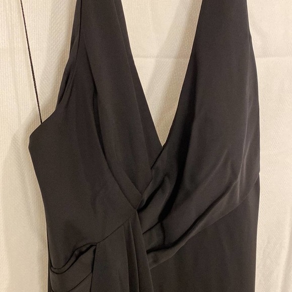 New Aidan Mattox Halter Neck Draped Gown In Black NWT Black size 8 - Picture 5 of 16